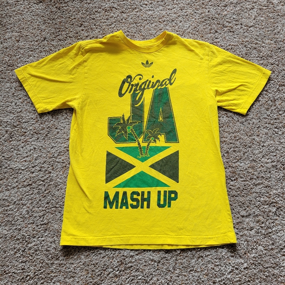 2/$5 Men's/ unisex Adidas small yellow tee